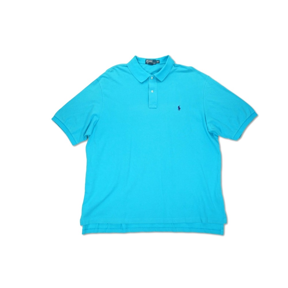 Vintage‎ 90s Polo Ralph Lauren Men's Light Blue 2XLT Collared Short Sleeve